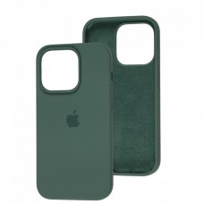 Силиконовый чехол c закрытым низом Apple Silicone Case Pine Green для iPhone 15