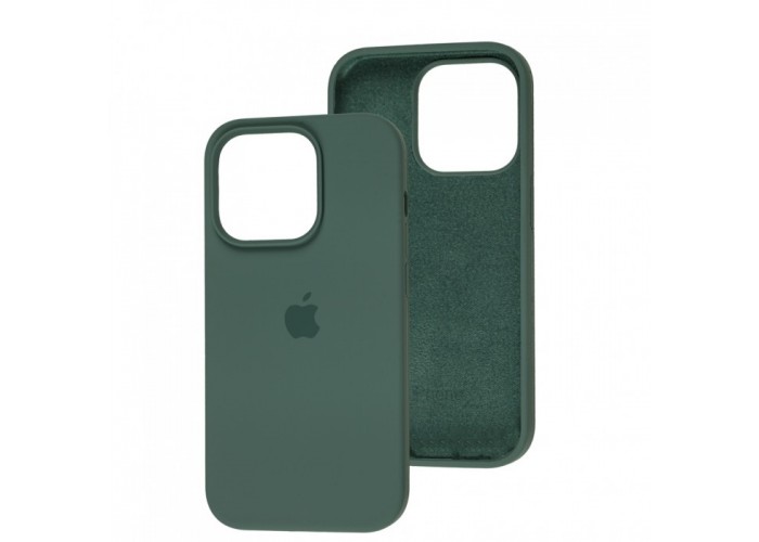 Силиконовый чехол c закрытым низом Apple Silicone Case Pine Green для iPhone 15