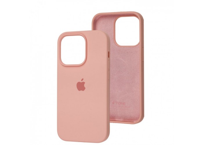 Силиконовый чехол c закрытым низом Apple Silicone Case Pink для iPhone 15