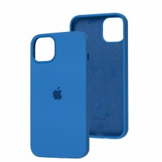 Силиконовый чехол c закрытым низом Apple Silicone Case Capri Blue для iPhone 15