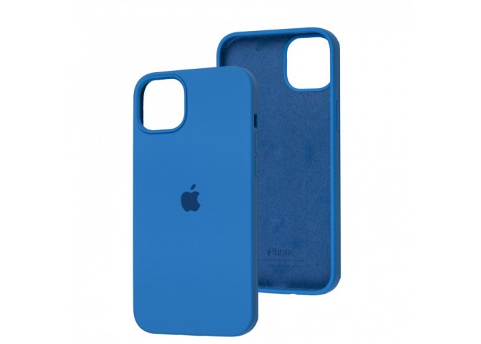 Силиконовый чехол c закрытым низом Apple Silicone Case Capri Blue для iPhone 15
