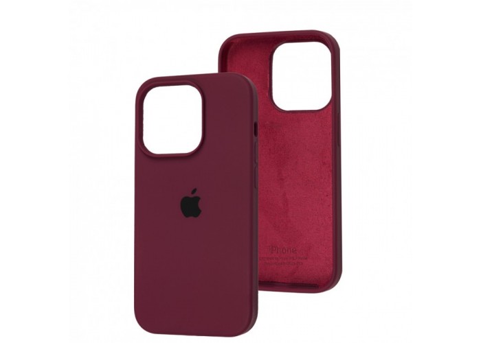 Силиконовый чехол c закрытым низом Apple Silicone Case Marsala для iPhone 15