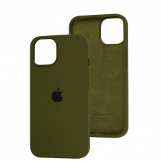 Силиконовый чехол c закрытым низом Apple Silicone Case Army Green для iPhone 15