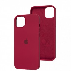 Силиконовый чехол c закрытым низом Apple Silicone Case Rose Red для iPhone 15
