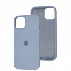 Силиконовый чехол c закрытым низом Apple Silicone Case Lilac Blue для iPhone 15