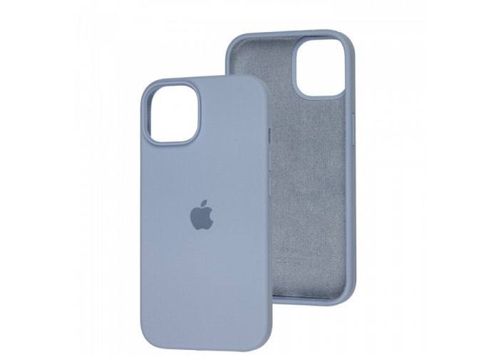 Силиконовый чехол c закрытым низом Apple Silicone Case Lilac Blue для iPhone 15