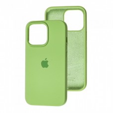 Силиконовый чехол c закрытым низом Apple Silicone Case Mint для iPhone 15