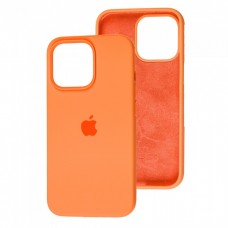 Силиконовый чехол c закрытым низом Apple Silicone Case Orange для iPhone 15