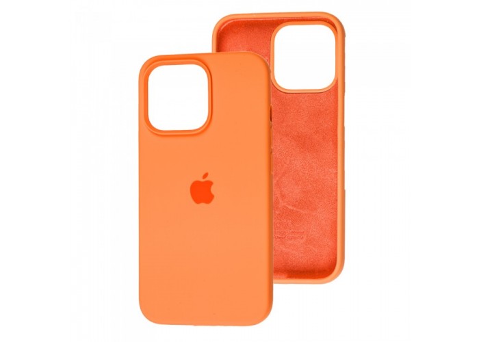 Силиконовый чехол c закрытым низом Apple Silicone Case Orange для iPhone 15