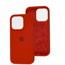 Силиконовый чехол c закрытым низом Apple Silicone Case Red для iPhone 15