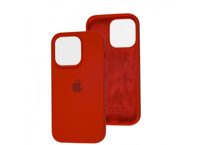 Силиконовый чехол c закрытым низом Apple Silicone Case Red для iPhone 15