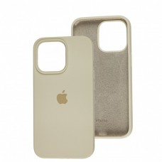 Силиконовый чехол c закрытым низом Apple Silicone Case Antique White для iPhone 15