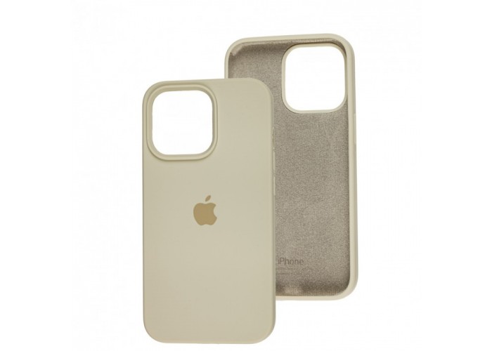 Силиконовый чехол c закрытым низом Apple Silicone Case Antique White для iPhone 15