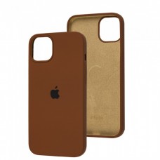 Силиконовый чехол c закрытым низом Apple Silicone Case Brown для iPhone 15