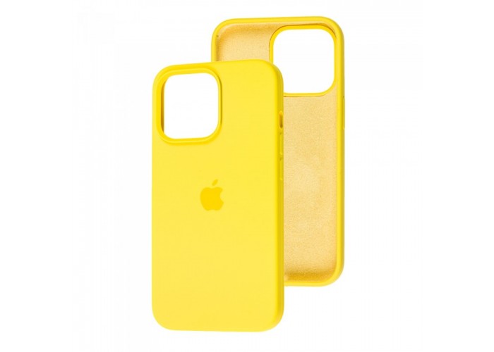 Силиконовый чехол c закрытым низом Apple Silicone Case Pale Yellow для iPhone 15