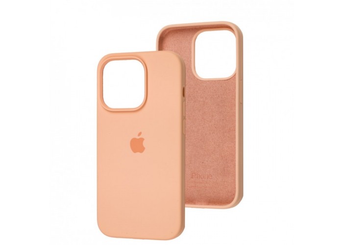 Силиконовый чехол c закрытым низом Apple Silicone Case Grapefruit для iPhone 15