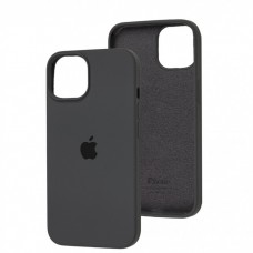 Силиконовый чехол c закрытым низом Apple Silicone Case Dark Grey для iPhone 15