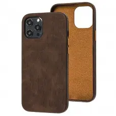 Чехол для iPhone 12 Pro Max Leather croco full коричневый