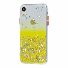 Чехол для iPhone Xr Glitter Bling желтый