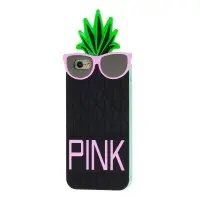 3D чехол pink для iPhone 6 ананас черный