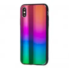 Чехол Colourful Benzo для iPhone X / Xs фиолетово зеленый