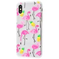 Чехол Lovely для iPhone X / Xs "фламинго"