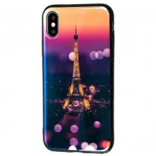 Чехол для iPhone X силикон перламут Эйфелева башня
