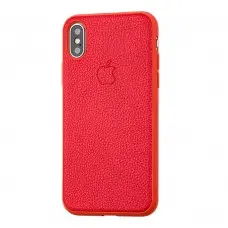Чехол для iPhone X / Xs Leather cover красный
