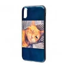 Чехол для iPhone X / Xs Перламутр Кошка