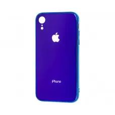 Чехол Apple Glass Case Синий для iPhone Xr