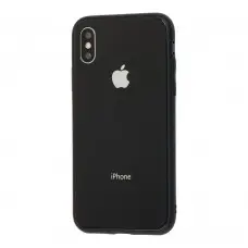 Чехол для iPhone X/Xs Glass Pastel Color Logo Black