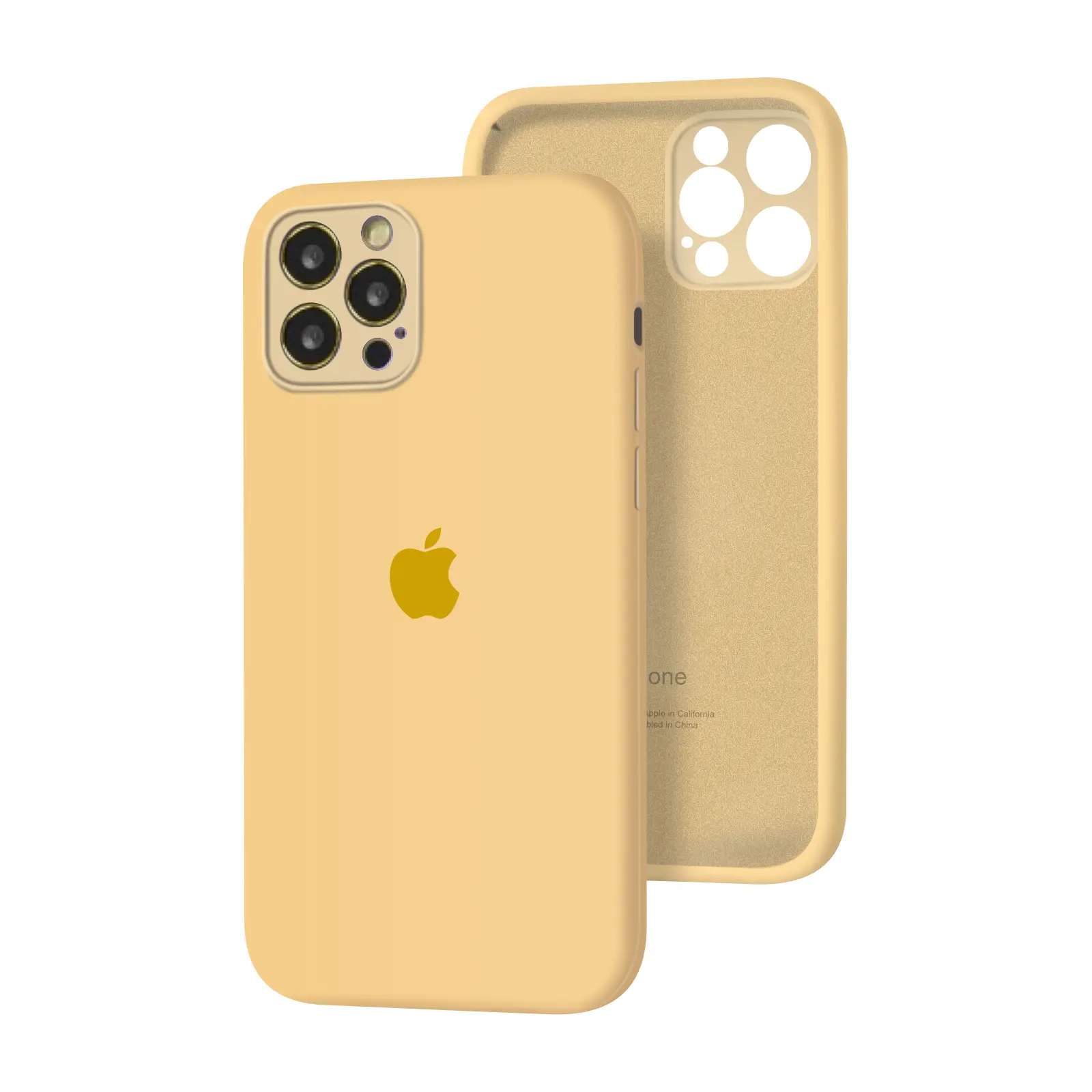 Силиконовый чехол с закрытой камерой Apple Silicone Case Mellow Yellow для iPhone 12 Pro Max
