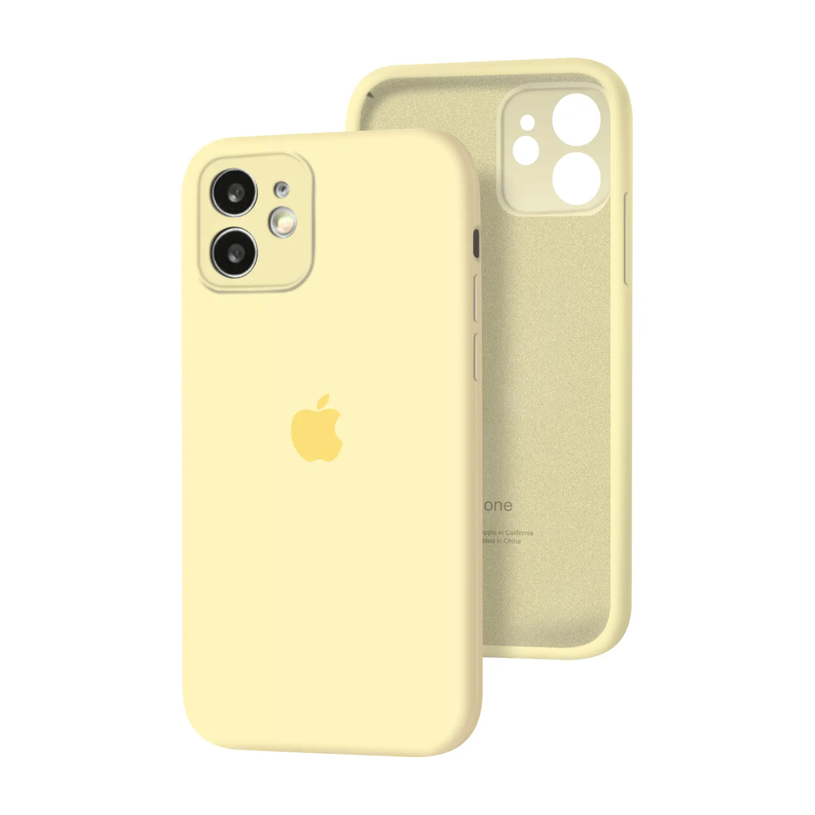 Силиконовый чехол с закрытой камерой Apple Silicone Case Mellow Yellow для iPhone 12