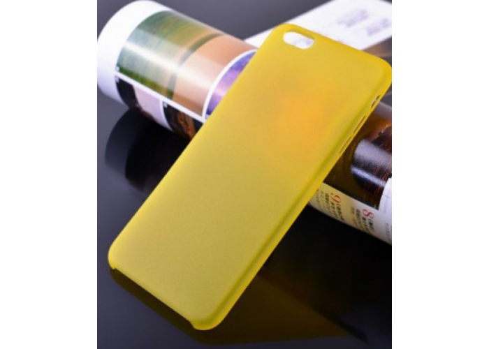 Пластиковый ультратонкий чехол для iPhone 6/6S (Желтый)