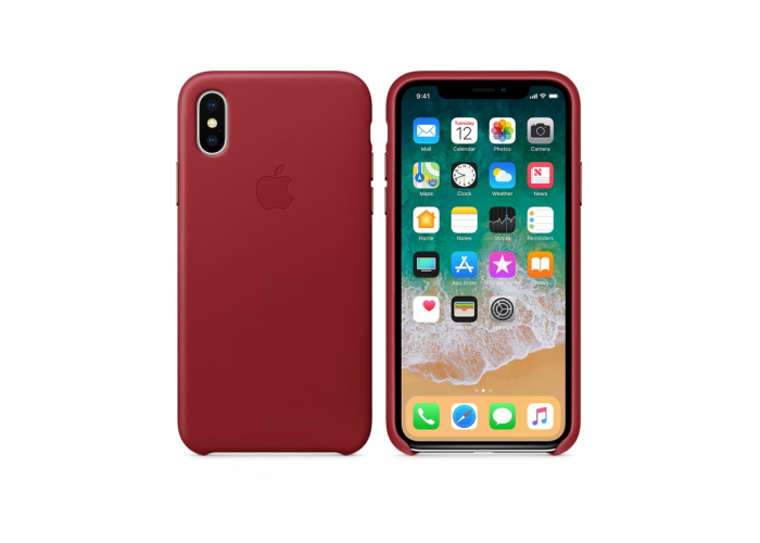 Apple Leather Case Red для iPhone Xr