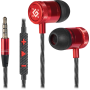 Гарнитура для смартфонов Defender Pollaxe черный + красный, кабель 1,2 м