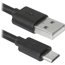 USB кабель Defender USB08-10BH USB2.0 черный, AM-MicroBM, 3м