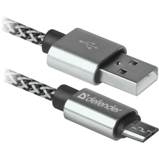 USB кабель Defender USB08-03T PRO USB2.0 Белый, AM-MicroBM, 1m, 2.1A