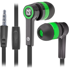 Гарнитура для смартфонов Defender Pulse 420 черный + зеленый, вставки