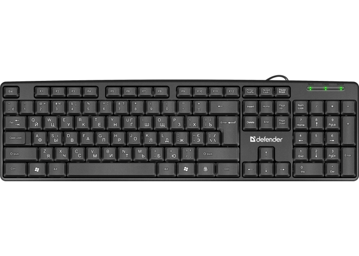 Проводная клавиатура Defender Element HB-520 USB UKR,черный,полноразмерная