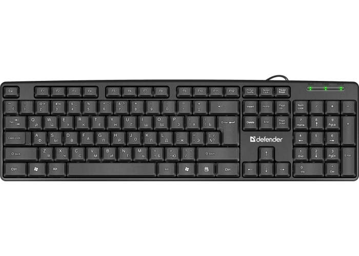 Проводная клавиатура Defender Element HB-520 USB RU,черный,полноразмерная