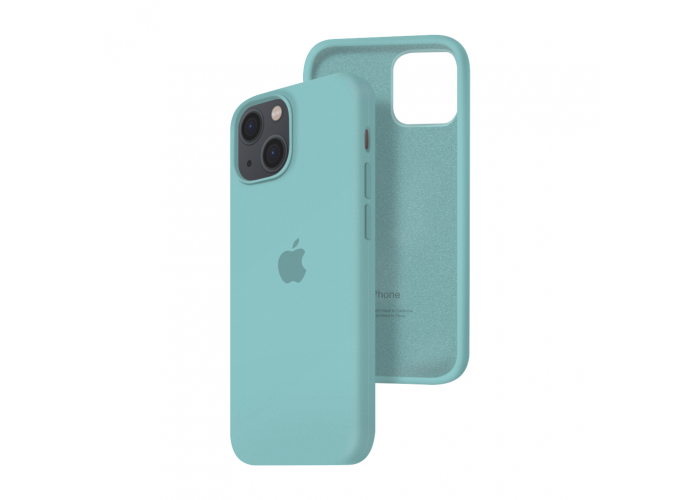 Силиконовый чехол c закрытым низом Apple Silicone Case для iPhone 13 Sea Blue