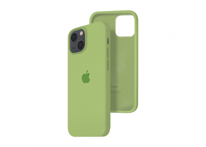Силиконовый чехол c закрытым низом Apple Silicone Case для iPhone 13 Green