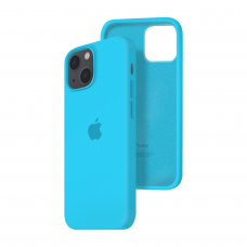 Силиконовый чехол c закрытым низом Apple Silicone Case для iPhone 13 Blue