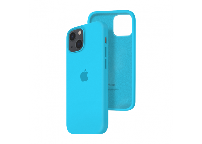 Силиконовый чехол c закрытым низом Apple Silicone Case для iPhone 13 Blue