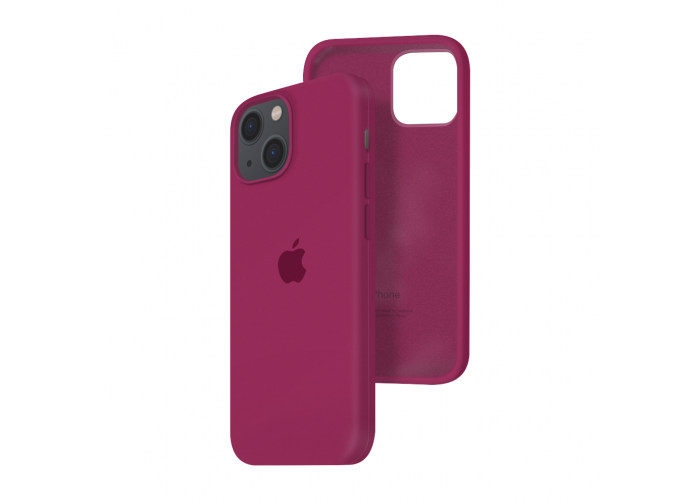 Силиконовый чехол c закрытым низом Apple Silicone Case для iPhone 13 Rose Red