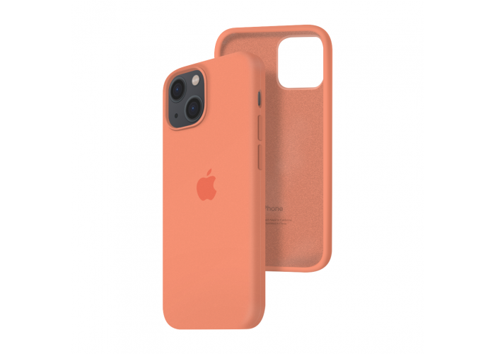 Силиконовый чехол c закрытым низом Apple Silicone Case для iPhone 13 Peach