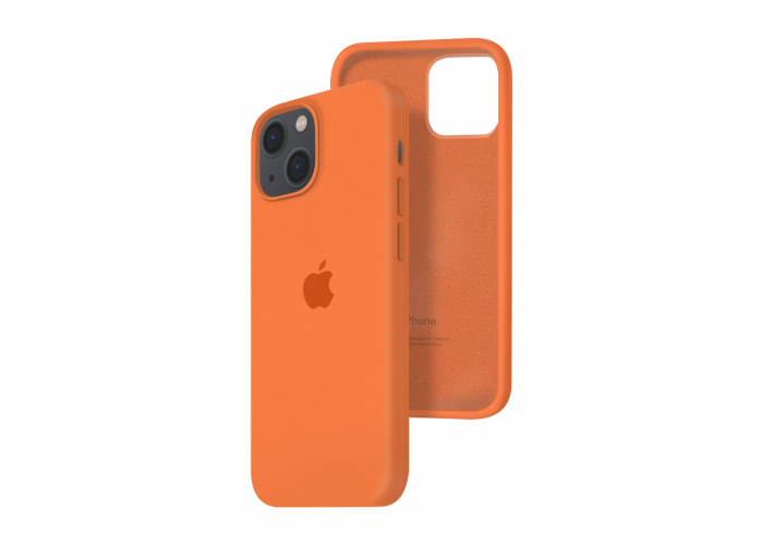 Силиконовый чехол c закрытым низом Apple Silicone Case для iPhone 13 Orange