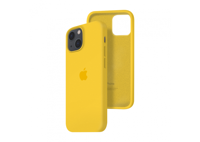 Силиконовый чехол c закрытым низом Apple Silicone Case для iPhone 13 Yellow