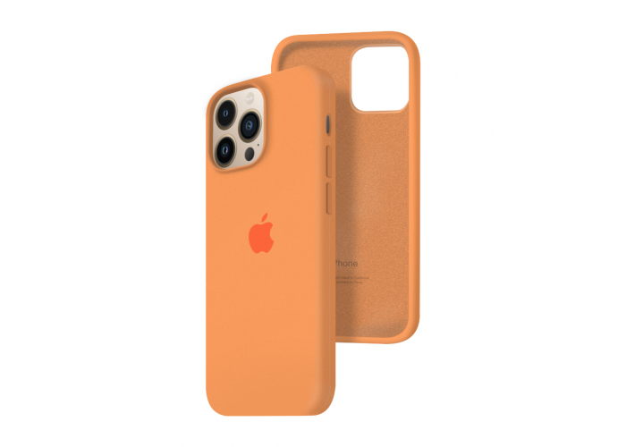 Силиконовый чехол c закрытым низом Apple Silicone Case для iPhone 13 Pro Papaya